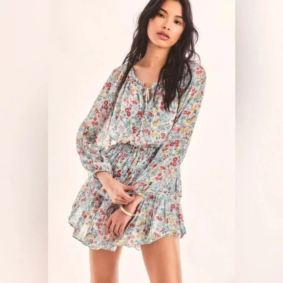LoveShackFancy Popover Dress in Ibiza Blue $425 - Picture 1 of 14